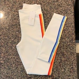 Spiritual Gangster NWOT Track Tight w/rainbow stripe